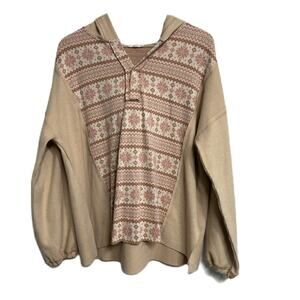 Beige Patterned Women's Sweater